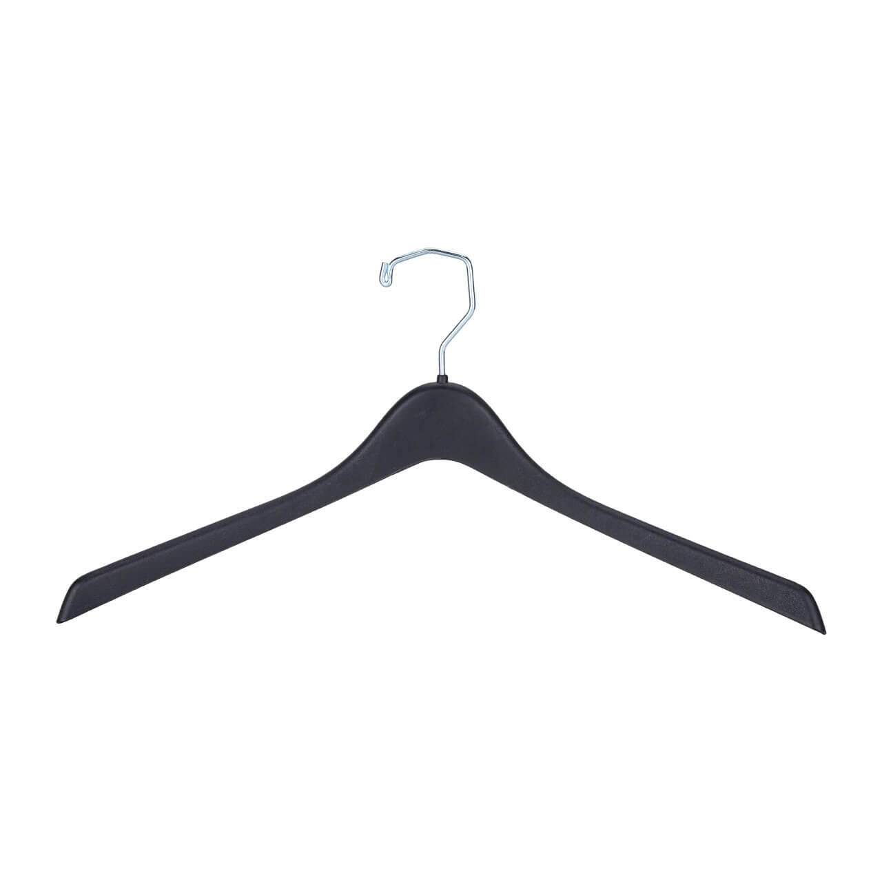Contoured Black Plastic Coat Hangers